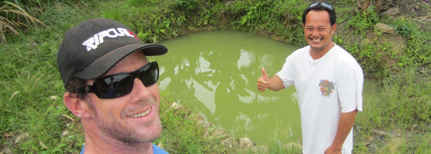 Aaron and Damien at the water tank